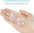 Pawfly 20 Pack Double Sided Suction Cups, 1.2 Inch Clear PVC Plastic Suckers for Glass Table Mirror