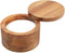 KITCHENDAO Acacia Wood Salt Cellar Bowl Box, Elegant Kitchen Holder Container with