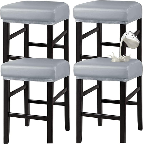 HFCNMY Stool Covers Rectangle,Stretch Waterproof PU Rectangle Bar Stool Covers Vanity Stool Cover
