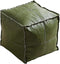 Louis Donn Unstuffed Square Pouf Ottoman Cover 17.7" Faux Leather Waterproof Floor