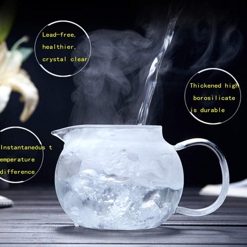 Lead-Free Thicken Glass Teapot Kettle with Removable Stainless Steel Infuser – 33oz / 950mm for Blooming and Loose Leaf