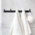 5 Hooks Matte Black Wall Bathroom Towel Hooks, Heavy Duty Shower Wall Coat Rack, Decorative Bath Hooks for Hanging