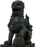 YTC Summit International, Inc. Pair of Chinese Lions Stone Guardian Figurines Set of 2 on Engraved Base
