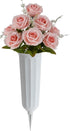 2 Pack Plastic Cemetery Vase with Ground Spike, 9.75" x 3", Outdoor Grave Flower Holder