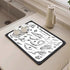 Coffee Dish Drying Mat, Absorbent Non-slip Kitchen Counter Mat (Gray Marble, 16*24)