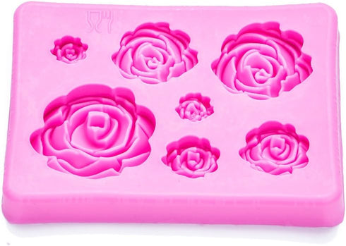 2PCS Rose Flowers Silicone Molds - Cake Chocolate Mold Wedding Cake Decorating Tools