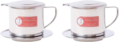 Vietnamese Coffee Filter Maker Press, Authentic Screw Down Phin Made in Vietnam, Medium (8 oz)
