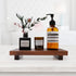 Farmhouse Wooden Bathroom Counter Organizer, Small Kitchen Countertop Trays, Decorative Wood Riser for Dish Soap
