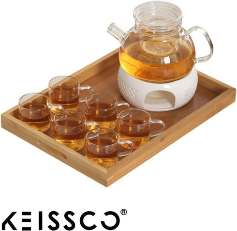 Ceramic Teapot Warmer with Cork Cushion, Coffee Tea Heater for Glass, Stainless Steel, and Other Heatproof Dishes