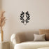 CREATCABIN Metal Tree Leaf Wall Decor, Double Black Wrought Iron Scroll Sculpture Leaf Hanging Decor