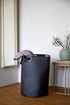 Wenko 20 Gal. Grey Laundry Bin, Round Hamper with Handles, Collecting Laundry Basket, Honeycomb Motif