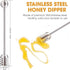 304 Set, 6.3 Inch 1 Pack 1 NiceGo Honey Dipper. Premium Stainless Steel Honey Dipper Kitchen Stirrer, Deep-Groove