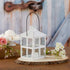 Kate Aspen Rustic Farmhouse Decor, White Candle Holder Lantern, 7.5 Inch, Wedding Decoration, Centerpiece