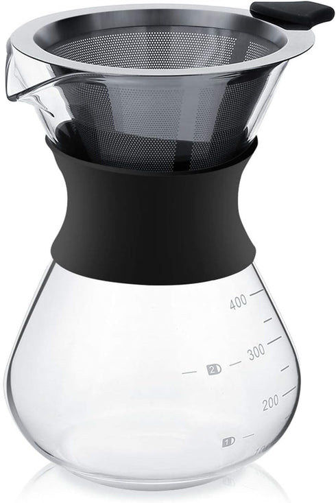5 Cup Coffee Maker, Chemex Glass Pots, Kaffee Gator, Manual Hand Drip Coffee Maker with Stainless Steel Filter