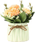 Artificial Hydrangea Bouquet with Small Ceramic Vase, Fake Silk Flowers Decoration for Home Party Wedding