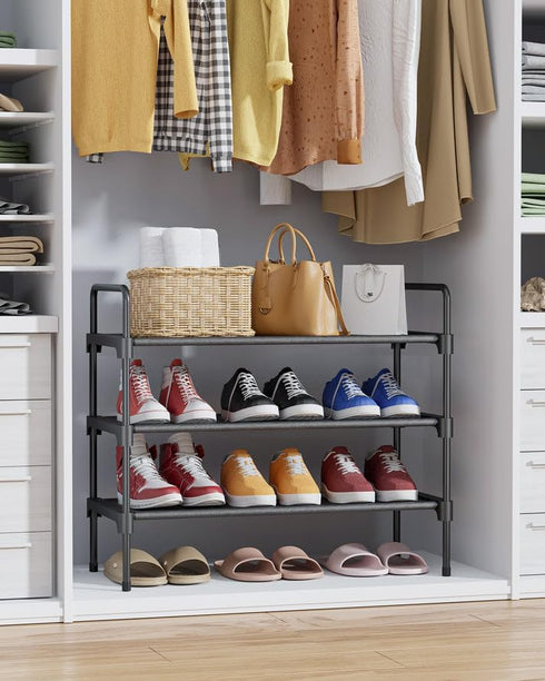 Closet, 27.6" Kitsure Shoe Rack for Sturdy Shoe Storage for Entryway, Space-Saving Shoe Rack Small and Shoe Shelf