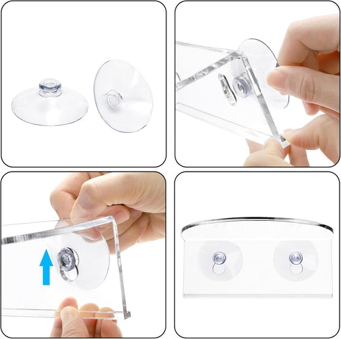 4 Pack Suwimut Window Plant Floating Shelf, Suction Cup Shelf for Fish Tank, Acrylic Ledge Plants Holder Window Sill