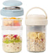 2 Pack Overnight Oats Containers with Lids and Handles, Folding Spoons &