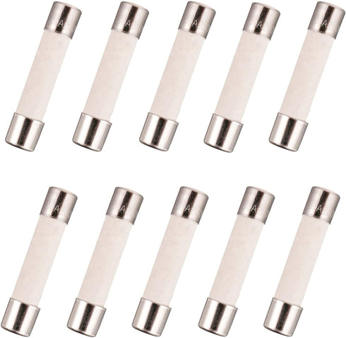 BOJACK 20 Amp Microwave Fuse - 20a Ceramic Slow-Blow Replacement for WB27X10388 and Other Microwaves (Pack of 10)