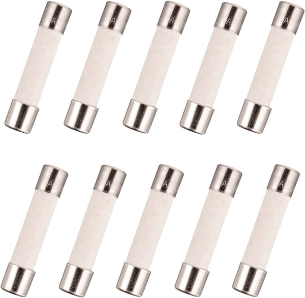 BOJACK 20 Amp Microwave Fuse - 20a Ceramic Slow-Blow Replacement for WB27X10388 and Other Microwaves (Pack of 10)