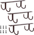 Mocoum Under Cabinet Mug Rack, Rustic Organizer Rack with 12 Hanging Hooks for Mugs, Coffee Cups (Brown-3 Pack)