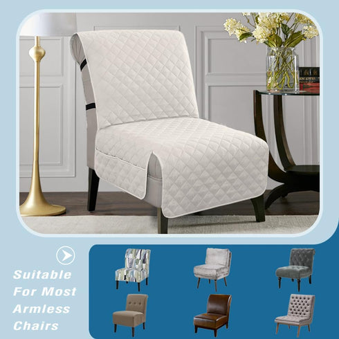 H.VERSAILTEX Water Resistant Accent Chair Cover Reversible Quilted Accent Chair Covers Without Arms Thick Soft Durable
