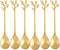 12 pcs Stainless Steel Gold Leaf Coffee Spoon Set, Creative Tableware Dessert Spoons for Ice Cream, Cake, Tea