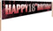 Large 18th Birthday Yard Sign Banner, Happy 18 Years Old Party Supplies Decorations, Black Pink Rose Gold (9.8 x 1.6 ft)
