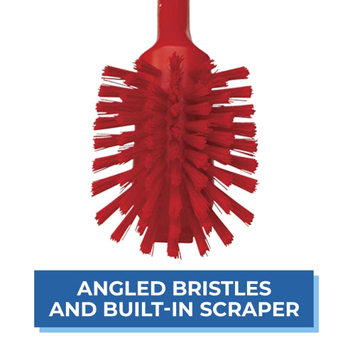 42374 Edge,Medium,11",PP/PBT,Red Vikan Brush,Dish,Scraping