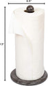 12 Heavy Natural Stone Paper Towel Holder Handcrafted from Solid Indonesian Marble, Non-Tip Weighted Base, One-Hand