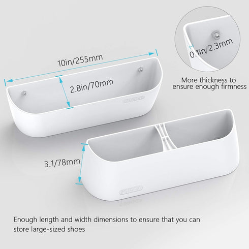 Wall Mounted Shoes Rack, 6 Pack with Sticky Hanging Strips, Plastic Storage Organizer for Door Shoe Hangers