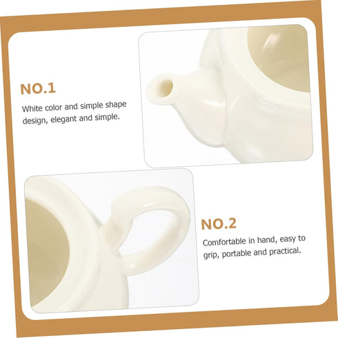 White Ceramic Tea Cups, Teapot, Kettle, Bone China Tea Set, Porcelain, 600ml, 20oz