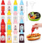 16 pcs Mini Ketchup Bottles 25ml Plastic Portable Condiment Squeeze Bottles for