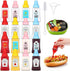 16 pcs Mini Ketchup Bottles 25ml Plastic Portable Condiment Squeeze Bottles for