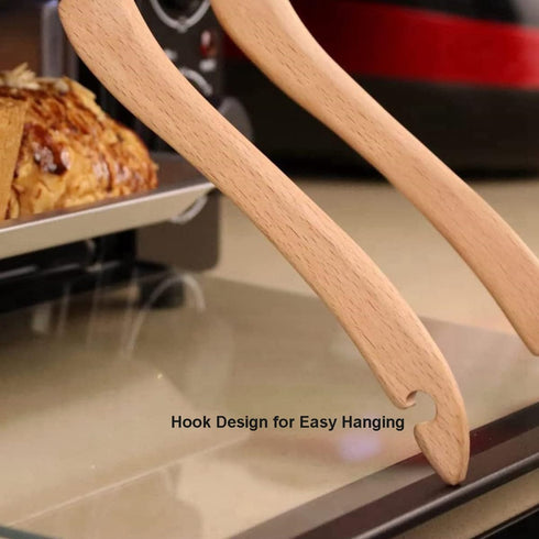 Wooden Oven Rack Puller - Long Handle Shelf Puller for Toaster Oven, Air Fryer, Baking, Grilling, 11" Length