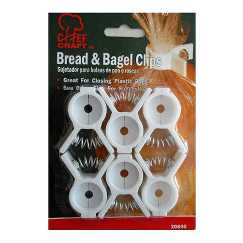 Bread, Bagel, or Chips Clips Set, White, 6-Count