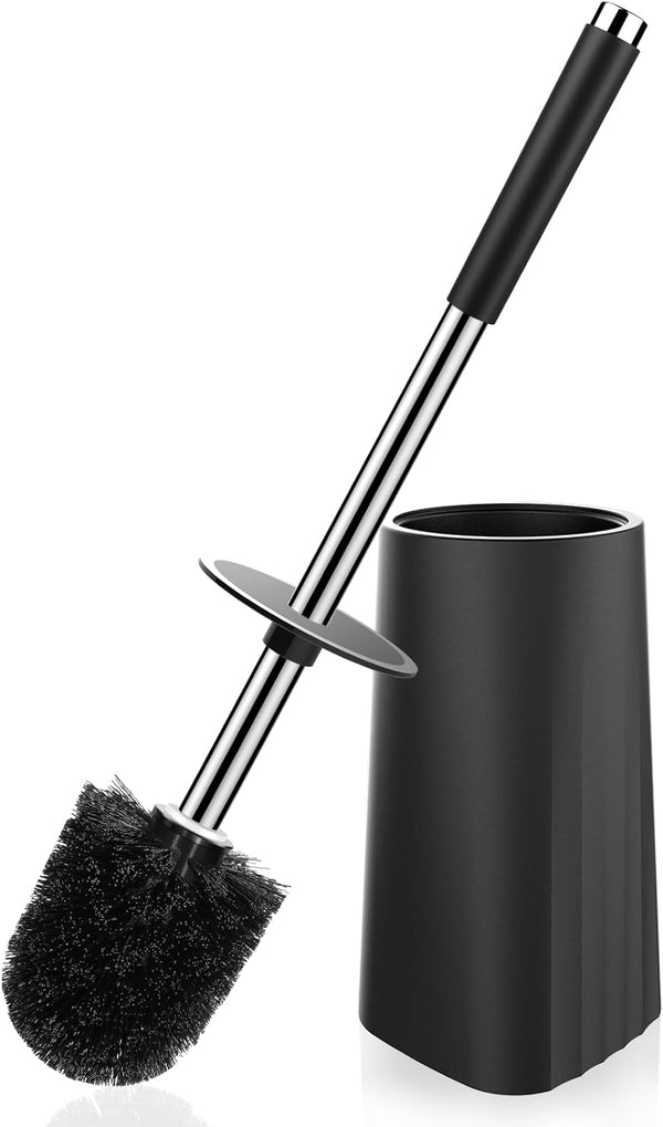 SetSail Compact Toilet Brush with Holder, 304 Stainless Steel Handle, Durable Scrubbing Bristles, Splash-Proof