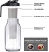 Cold Brew Mason Jar Iced Coffee Maker, 64 oz Durable Glass, Stainless Steel Filter for Iced Brew Coffee
