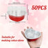 50Pcs Mini Heart Shaped Cake Pans with Lids,100 ml 3.4 oz Disposable Cupcake Cup Mini Aluminum Foil Baking Cups Ramekins Muffin Cupcake Liners for Valentine Wedding Birthday Party,Red by Augoog