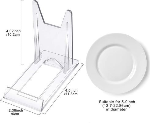 Zonon Acrylic Plate Stands Plastic Display Holders Picture Plate Holders Clear Mini Easels Stands to Display Pictures or Plate for Home Office Supplies Festival Party Decoration (20 Pieces)