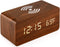 OCT17 Alarm Clock with Qi Wireless Charging Pad Compatible with iPhone Samsung, Brown Wood LED Digital Clock with Sound