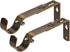 Curtain Rod Bracket Set of 2, Adjustable for 1 or 1 1/8 Inch Rods, Antique Brass