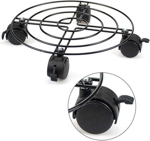 12 Pack Tosnail Plastic Caster Wheels with Brake, Threaded Mounting Wheels for Plant Caddy Plant Stand - Black