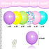 iHormke 60pcs 12 Inches Pink Purple Blue Balloons, Pink Teal Green Confetti Rainbow Colorful Balloons for Magic Doll