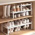 1-Tier (H:10"), 14.9"-23.6", Closet, Pack Expandable Metal Shoe Rack Adjustable Width Heavy-Duty Free-Standing Shoe
