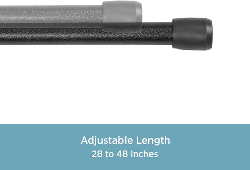 Kenney KN631/5 Spring Tension Rod, 28 to 48 inches, Black