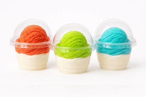 7oz Golden Apple Clear Plastic Dessert Cups, 50 Sets Parfait Cups with Dome Lids No Hole