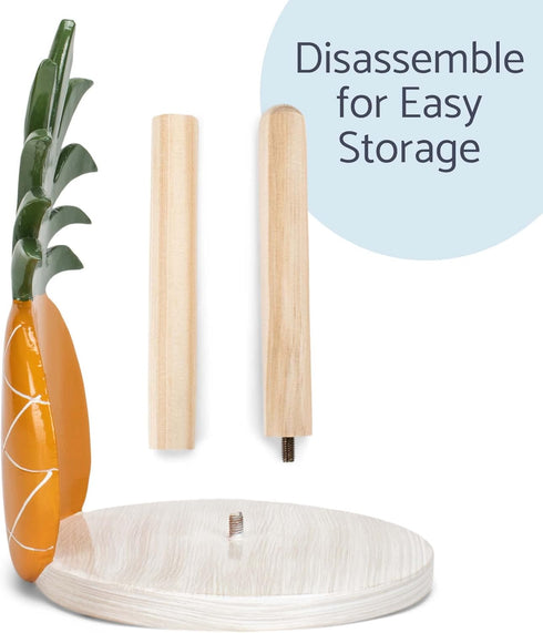 12 inch Elanze Designs Tropical Pineapple Resin and Wood Paper Towel Holder