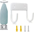 BiJun Ironing Board Holder Wall Mount - Iron Board Hook with 5 Inch Length for Laundry Rooms (White)