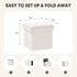 White,11.8"x11.8"x11.8" PINPLUS Storage Ottoman Cube Square Shaped Ottomans with Storage Foot Stool Footrest for Lving